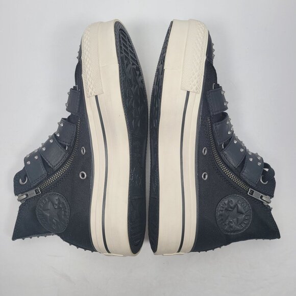 Chuck Taylor Women's Black Velcro Strap Platform Sneaker US Size 6.5 - Picture 6 of 8